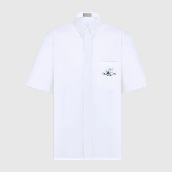 디올 Christian Dior Couture 은방울꽃 자수 반소매 셔츠 493C5